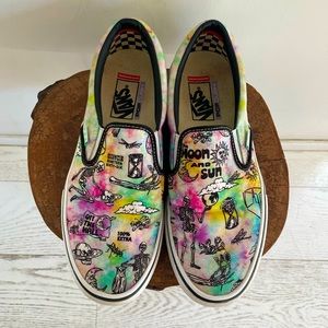 Vans bright artsy slip-ons